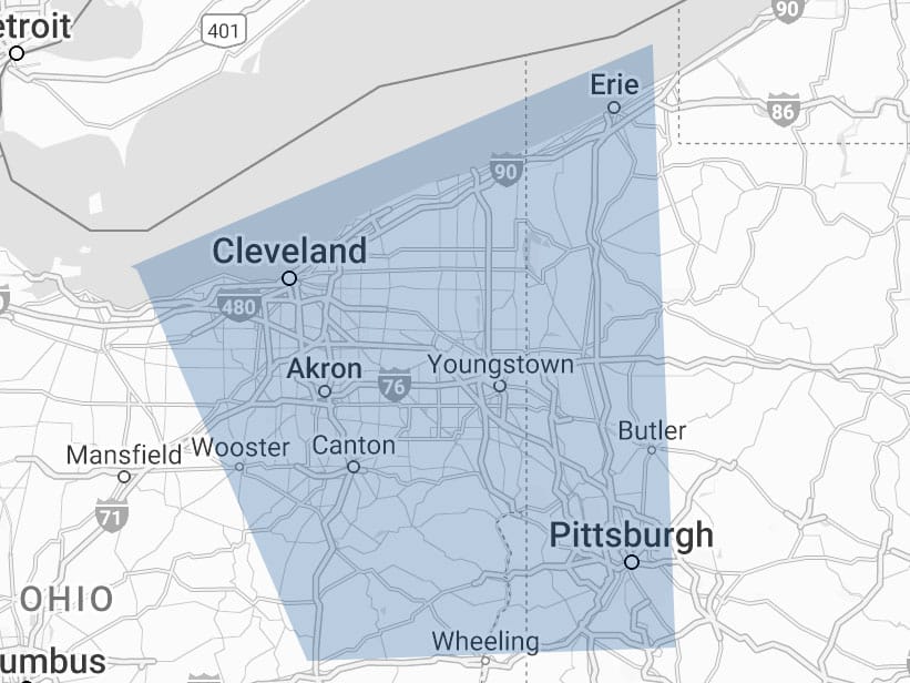 ohio pa service area map